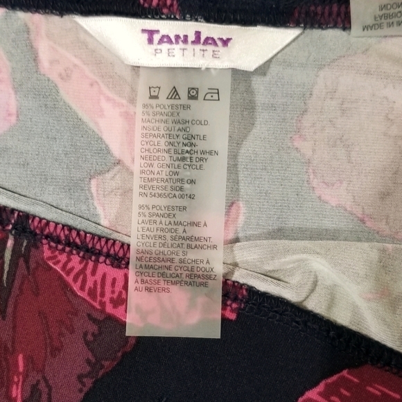 Tanjay Women's Skirt Size 12 Petite "Berry Floral" Elastic Waist Retro - Picture 5 of 6